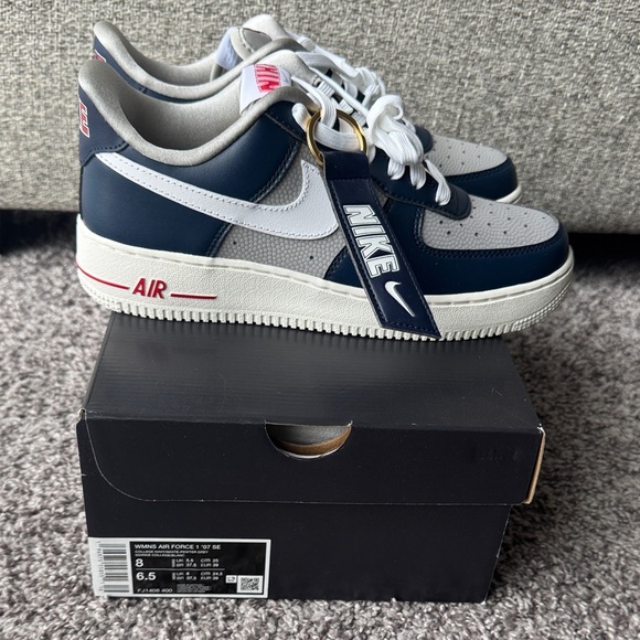 Nike Shoes - Nike Air Force 1 '07 SE - College Navy/White-Gray Women’s 8 Men’s 6.5